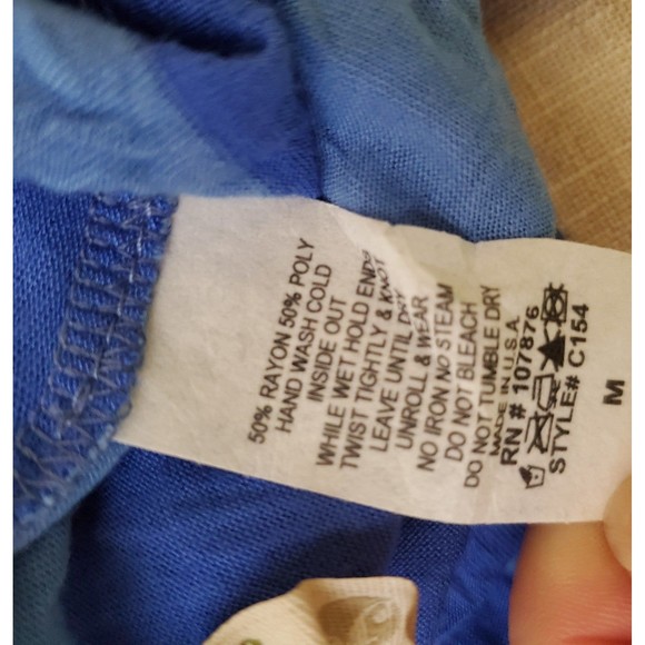 Comfy USA Blue Striped Tunic Tee High Low Asymmetric Dolman T-shirt sz M NEW - Picture 6 of 6